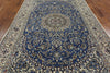 6 X 10 New Authentic Hand Knotted Persian Nain Wool & Silk Rug - Golden Nile