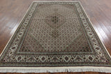 Ivory 7 X 10 Wool & Silk Tabriz Rug - Golden Nile