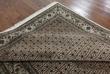 Ivory 7 X 10 Wool & Silk Tabriz Rug - Golden Nile