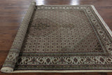 Ivory 7 X 10 Wool & Silk Tabriz Rug - Golden Nile