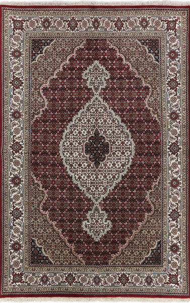 Tabriz Red 5 X 8 Wool & Silk Rug - Golden Nile