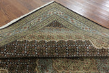 Multi-color 8 X 10 Wool & Silk Tabriz Rug - Golden Nile
