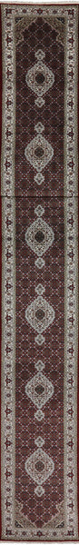 Tabriz Runner Wool & Silk Rug 3 X 23 - Golden Nile
