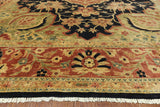 Signed Black Serapi Oriental Rug 12 X 18 - Golden Nile