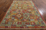 7 x 10 Flat Weave Kilim Oriental Wool on Wool Rug - Golden Nile