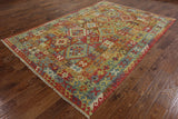 7 x 10 Flat Weave Kilim Oriental Wool on Wool Rug - Golden Nile