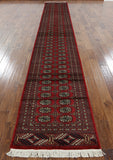 Red Tribal Wool Bokhara Runner 3 X 17 - Golden Nile