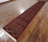 Red Tribal Wool Bokhara Runner 3 X 17 - Golden Nile