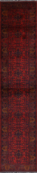 Beljik 3 X 13 Red Wool On Wool Runner - Golden Nile