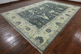 Traditional Blue Oushak Rug 10 X 14 - Golden Nile