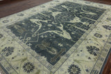 Traditional Blue Oushak Rug 10 X 14 - Golden Nile