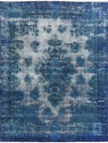 9 X 12 Overdyed Blue Oriental Rug - Golden Nile