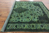 9 X 13 Vintage Green Overdyed Rug - Golden Nile