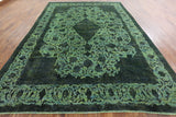 9 X 13 Vintage Green Overdyed Rug - Golden Nile