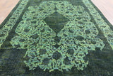 9 X 13 Vintage Green Overdyed Rug - Golden Nile