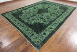 9 X 13 Vintage Green Overdyed Rug - Golden Nile