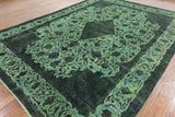 9 X 13 Vintage Green Overdyed Rug - Golden Nile